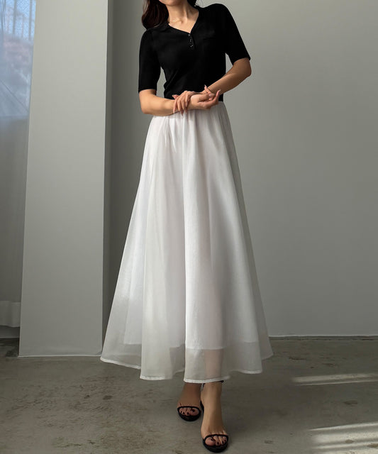 【663】ポロニットドッキングシアーフレアワンピース